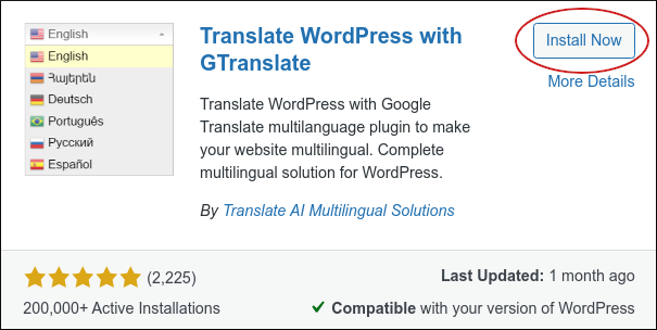 gTranslate in wordpress